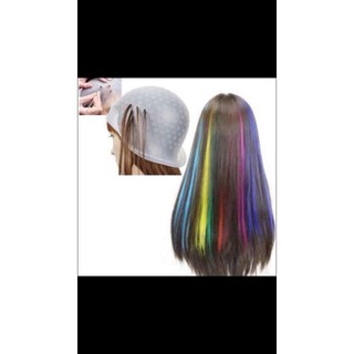 Mũ silicon nhuộm light tóc kèm móc inox