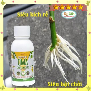Phân bón hữu cơ đặc hiệu OMA Siêu KÍCH RỄ (chai 100ml) Đẩy mạnh quá trình kích rễ, phát triển rễ cây