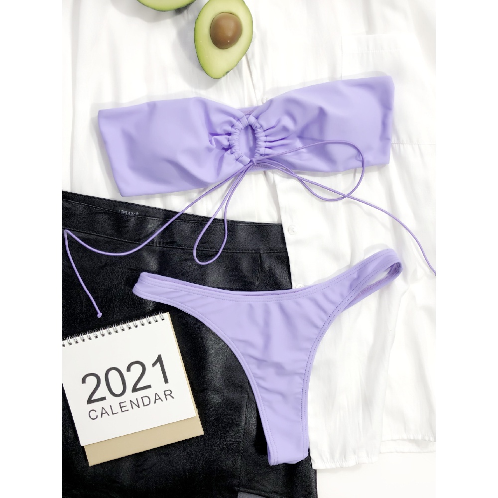 Bộ Bikini Trễ Vai Màu Tím Gợi Cảm Zj85 | BigBuy360 - bigbuy360.vn
