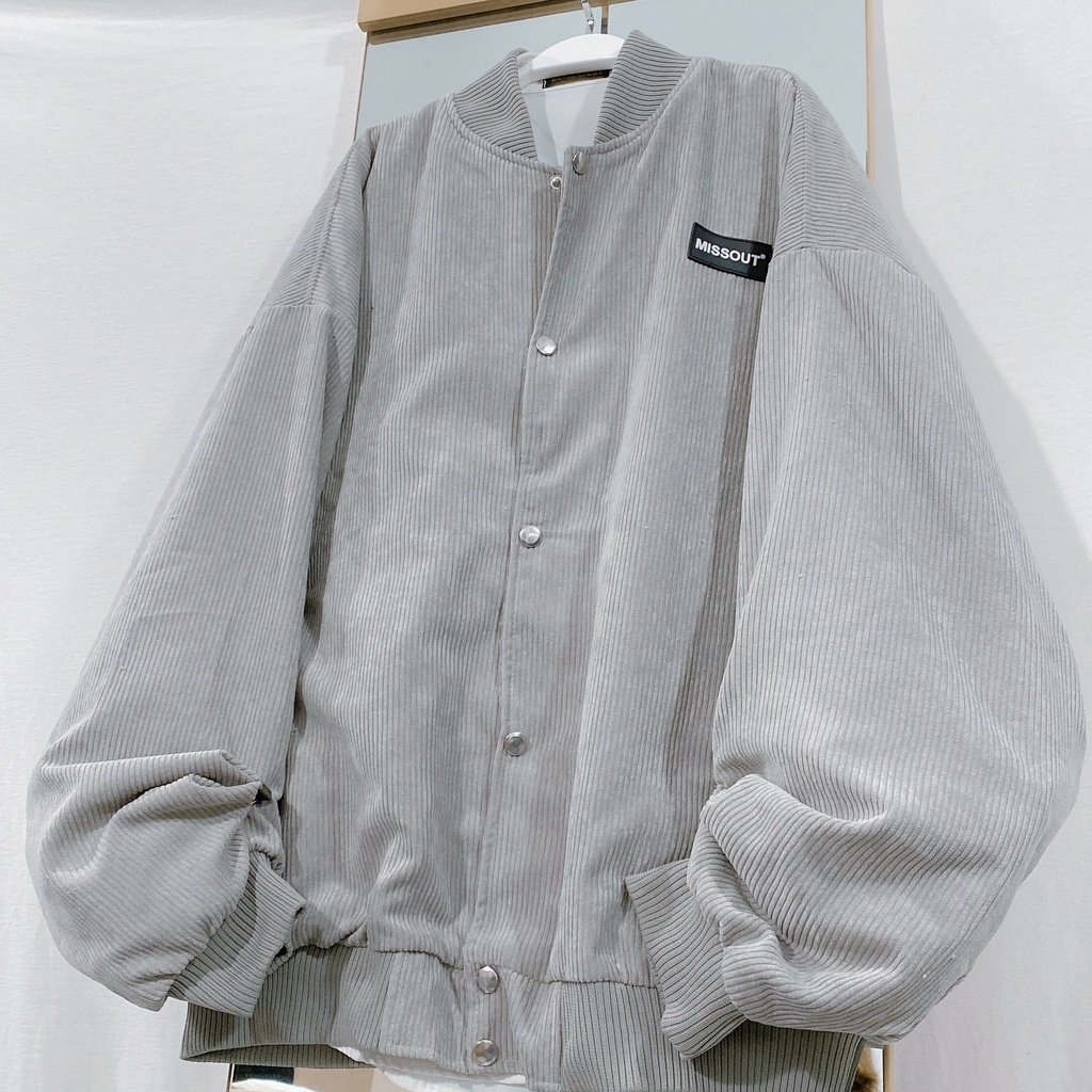 Áo khoác nam nữ - Bomber jacket YAYSHOP chất liệu nhung gân dày dặn form rộng rãi  MISSOUT
