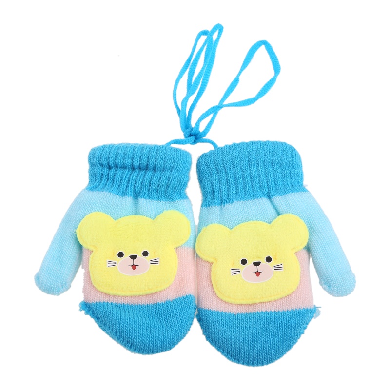 Găng Tay Đan Len Giữ Ấm Ngón Chân Họa Tiết Mèo Hoạt Hình Dễ Thương Cho Bé Sơ Sinh 0 Tuổi