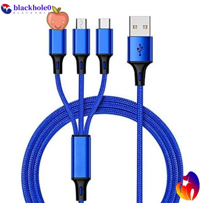 Dây Cáp Sạc Nhanh 2a Lõi Đồng 3 Trong 1 Chống Trầy Dành Cho Điện Thoại Di Động