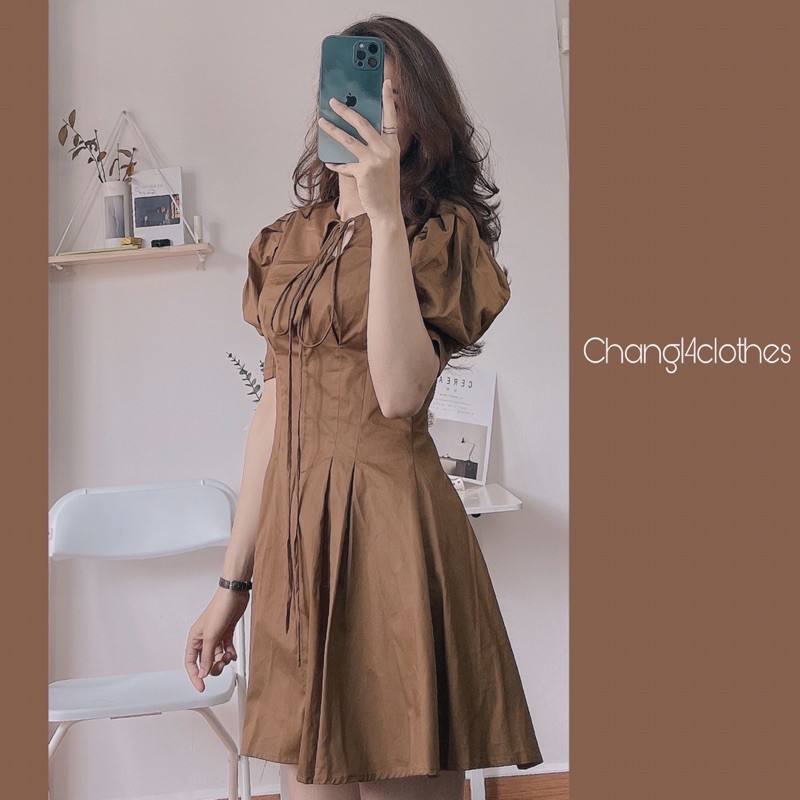 Váy xếp ly eo thô
