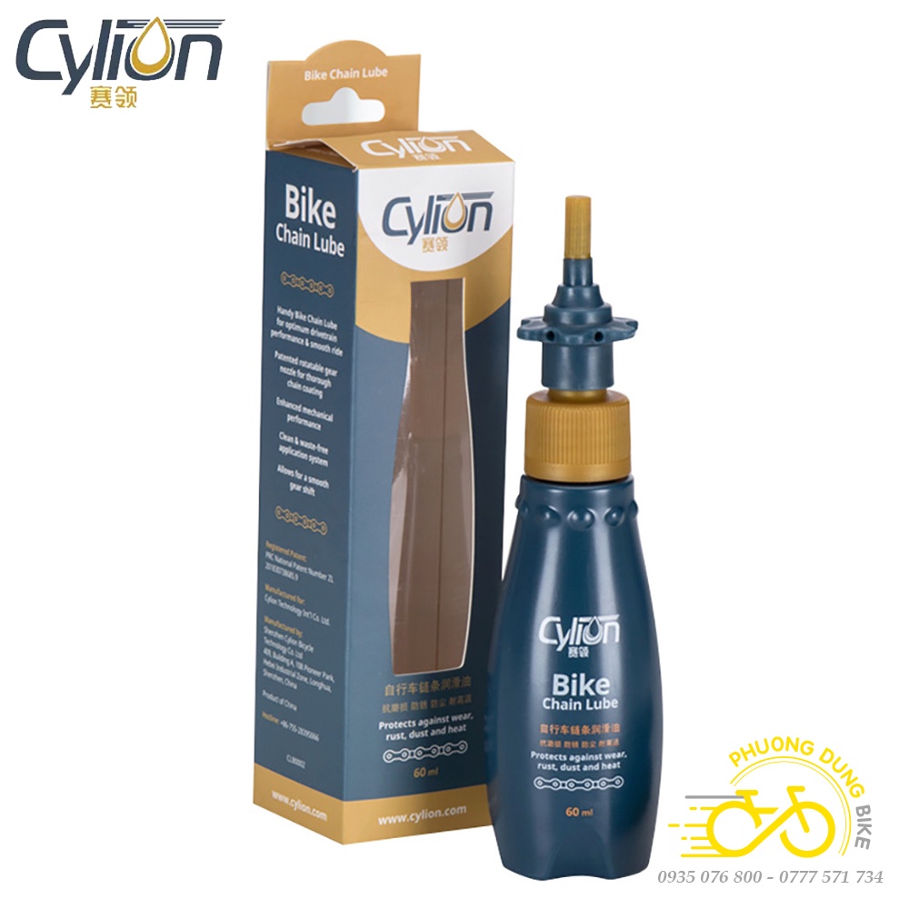 Dầu nhớt tra sên xích líp xe đạp CYLION CHAIN LUBE 60ml - Hàng chính H