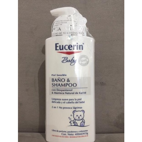 Sữa tắm gội dịu nhẹ mềm mại cho bé Eucerin Baby Bano &amp; Shampoo 400ml.69728