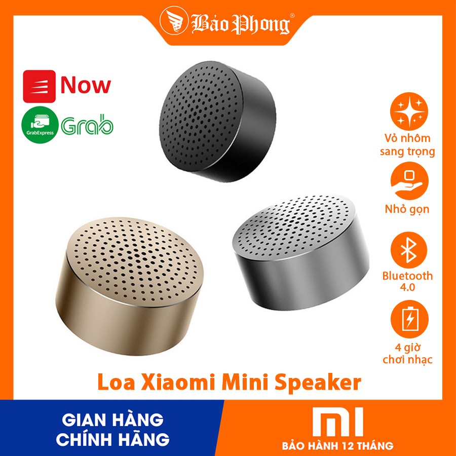 Loa bluetooth Xiaomi Mini Speaker kết nối không dây nhỏ gọn vỏ kim loại âm thanh to bass ấm nghe nhạc lâu có móc treo