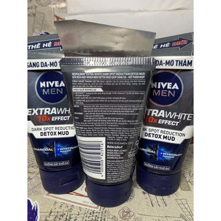 Sữa rửa mặt Nivea Men Detox Mud 100g( mầu xám)