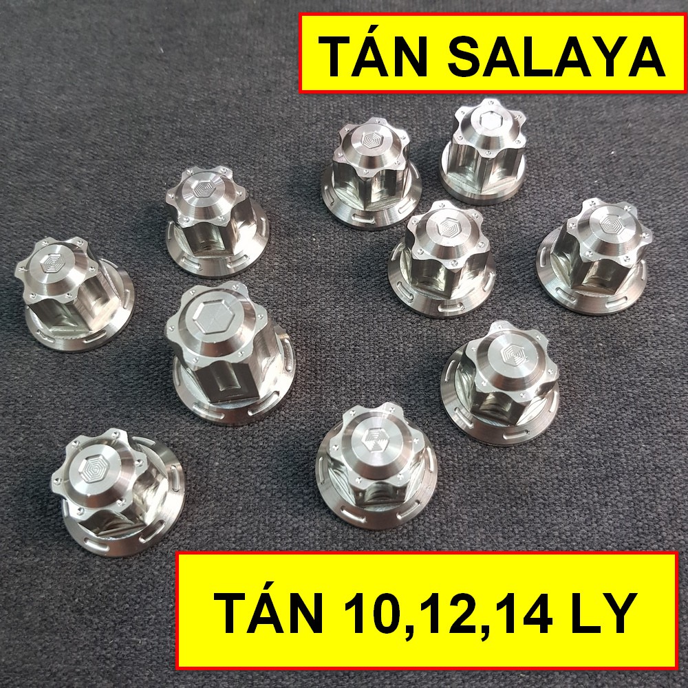 Tán SALAYA INOX bao rỉ sét ,tán ốc cốt bánh xe máy, tán cốt phuộc, ốc chân phuộc ( ĐỦ SIZE )