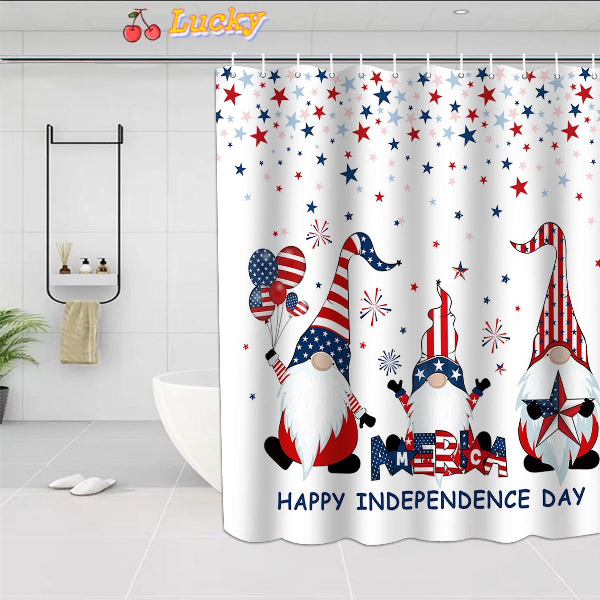 (Hàng Mới Về) Bộ Rèm Phòng Tắm 72x72 Inch Chất Liệu Polyester Không Thấm Nước Với 12 Móc Treo