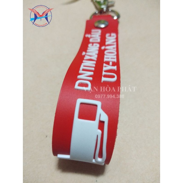 Móc khoá dây in theo yêu cầu màu đỏ DNTN