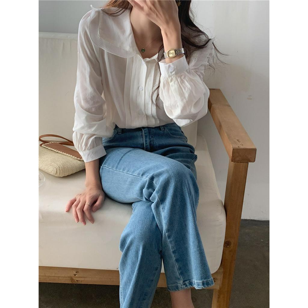 Áo Sơ Mi Dài Tay Cổ Xếp Ly Tinh Tế 54272