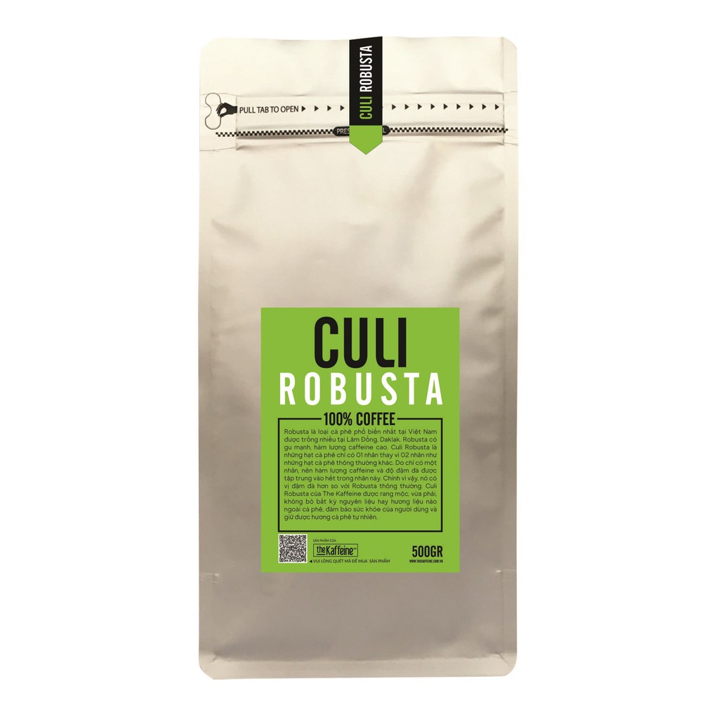 Cà phê Culi Robusta 500g - The Kaffeine Coffee