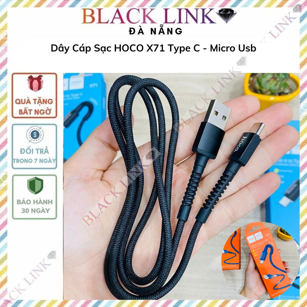 Dây Cáp Sạc HOCO X71 Type C - Micro USB - Dây Cáp Sạc Nhanh Pin Dự Phòng Tai Nghe Bluetooth Không Dây I12 Điện Thoại