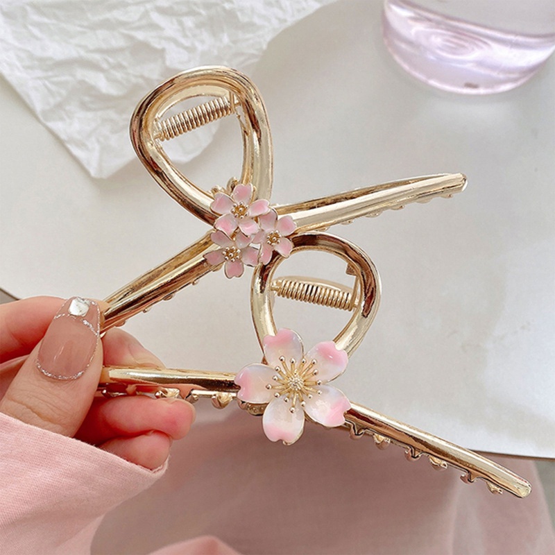 Ivy Kẹp Tóc Càng Cua Bằng Hợp Kim Hình Hoa Đào Ngọt Ngào Cho Bữa Tiệc