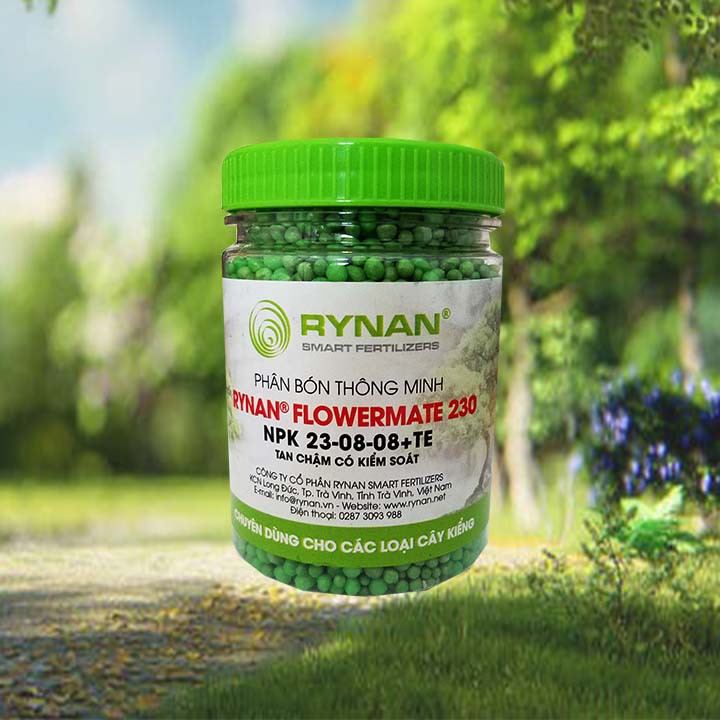 Phân RYNAN 230 (150g), Phân Tan Chậm Thông Minh NPK 23-8-8+TE dùng cho hoa lan, cây kiểng