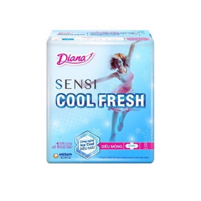 Băng vệ sinh Diana Sensi Cool Fresh siêu mỏng cánh 23cm