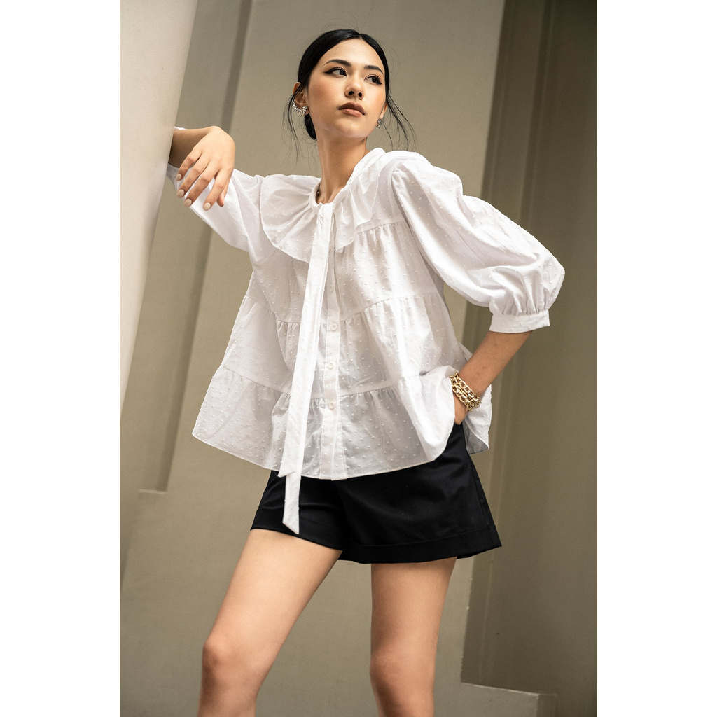 LADY ME by Eva de Eva Quần short kaki nữ ống rộng 21SQSO003D