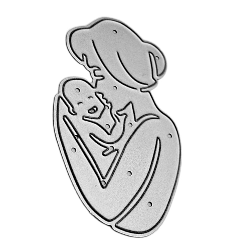 Khuôn Cắt Giấy Kim Loại Hình Mẹ Và Bé Đáng Yêu