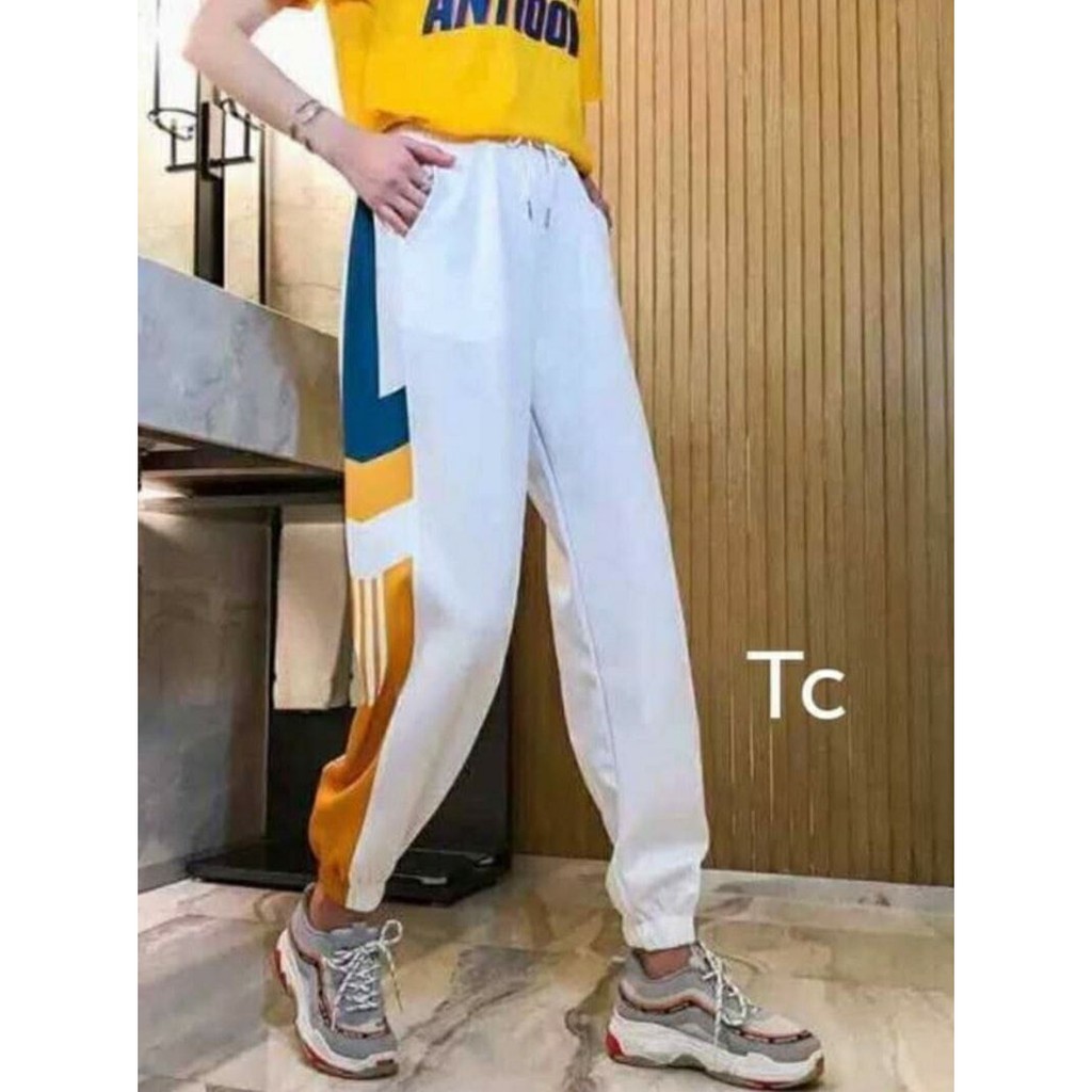 Quần jogger nữ ống rộng bo thun unisex