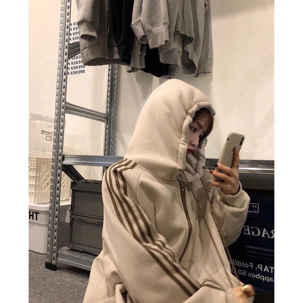 [ RẺ VÔ ĐỊCH] Áo Khoác hoodie có mũ SỌC TAY-Áo khoác nỉ siêu dày tay phối sọc form rộng unisex nam nữ mặc đều đẹp | BigBuy360 - bigbuy360.vn