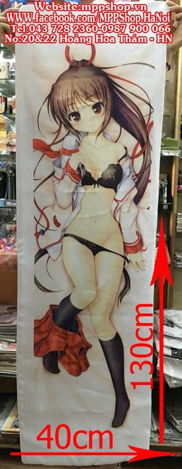 Gối ôm anime manga dài 40cm x 1m in 1 mặt ruột bông