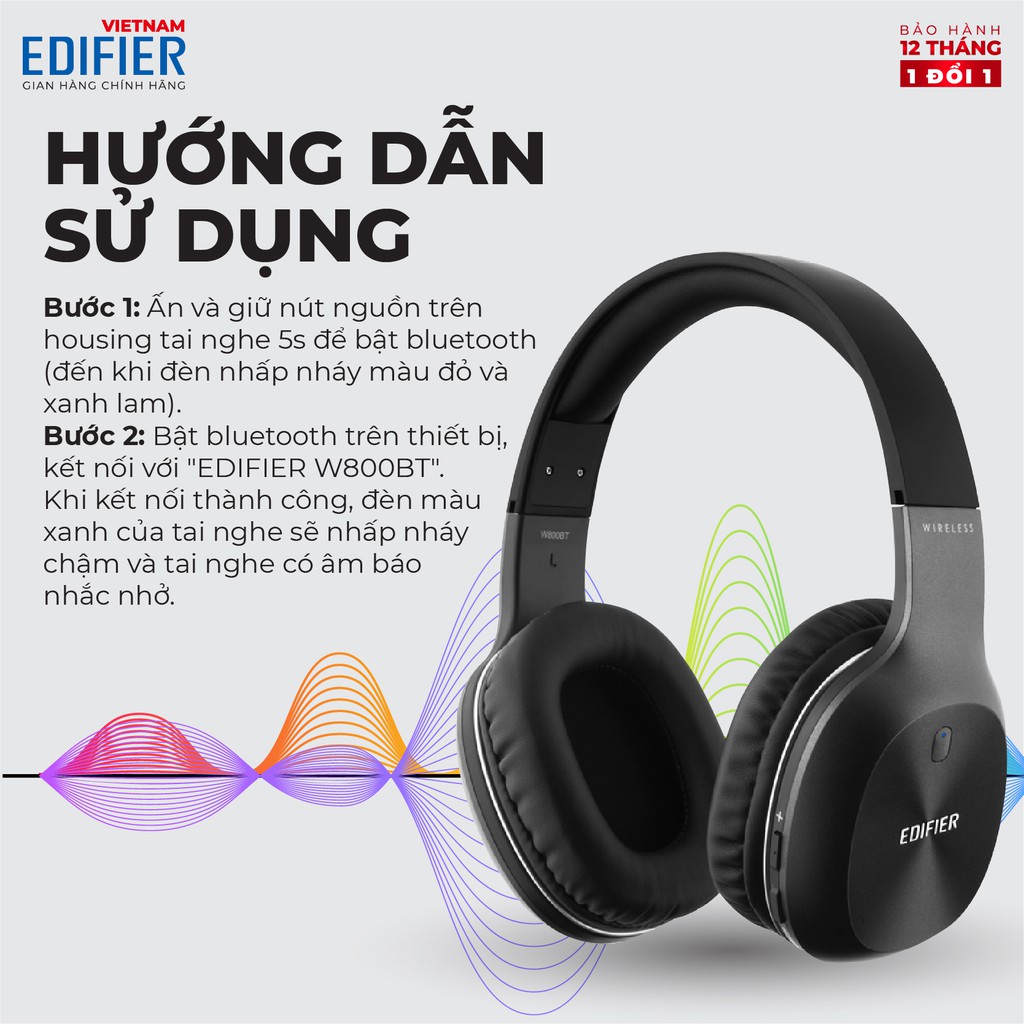 Tai nghe Bluetooth 5.1 thể thao EDIFIER W800BT Plus - Thích hợp chơi game, học tập  và làm việc trực tuyến (online)