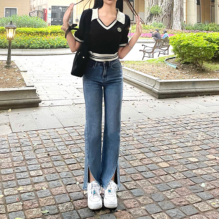 Áo Thun Polo Dệt Kim Ngắn Tay Trẻ Trung Thời Trang Mùa Hè Cho Nữ