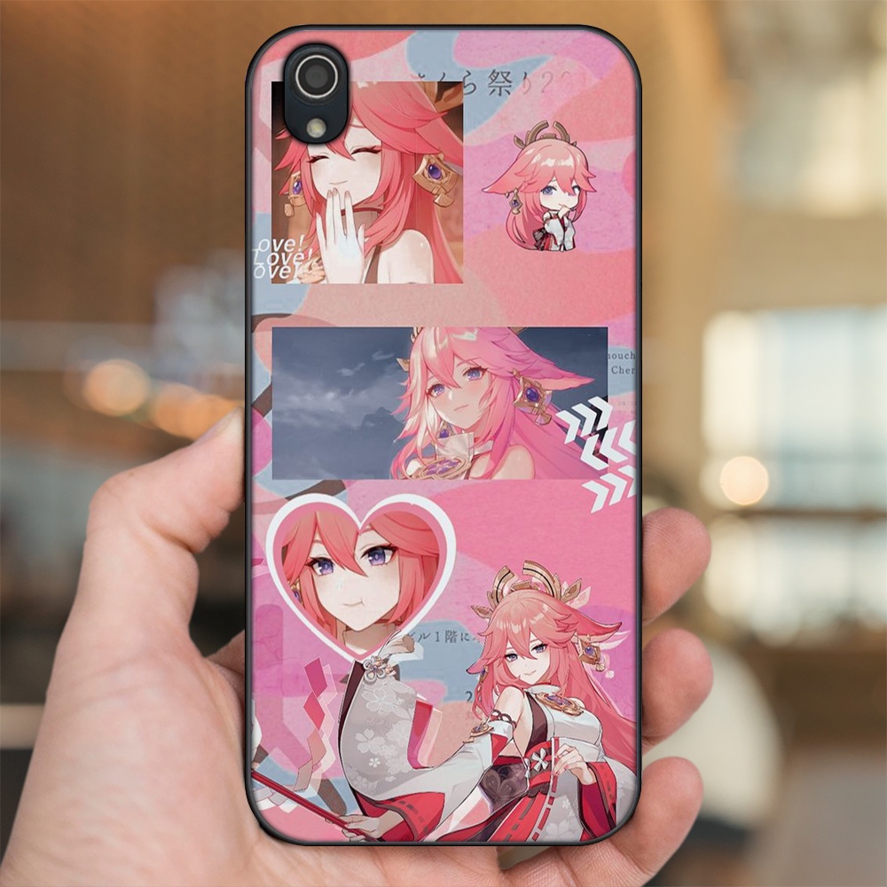Ốp lưng Vivo Y91c viền đen in hình Yae Miko Genshin Impact