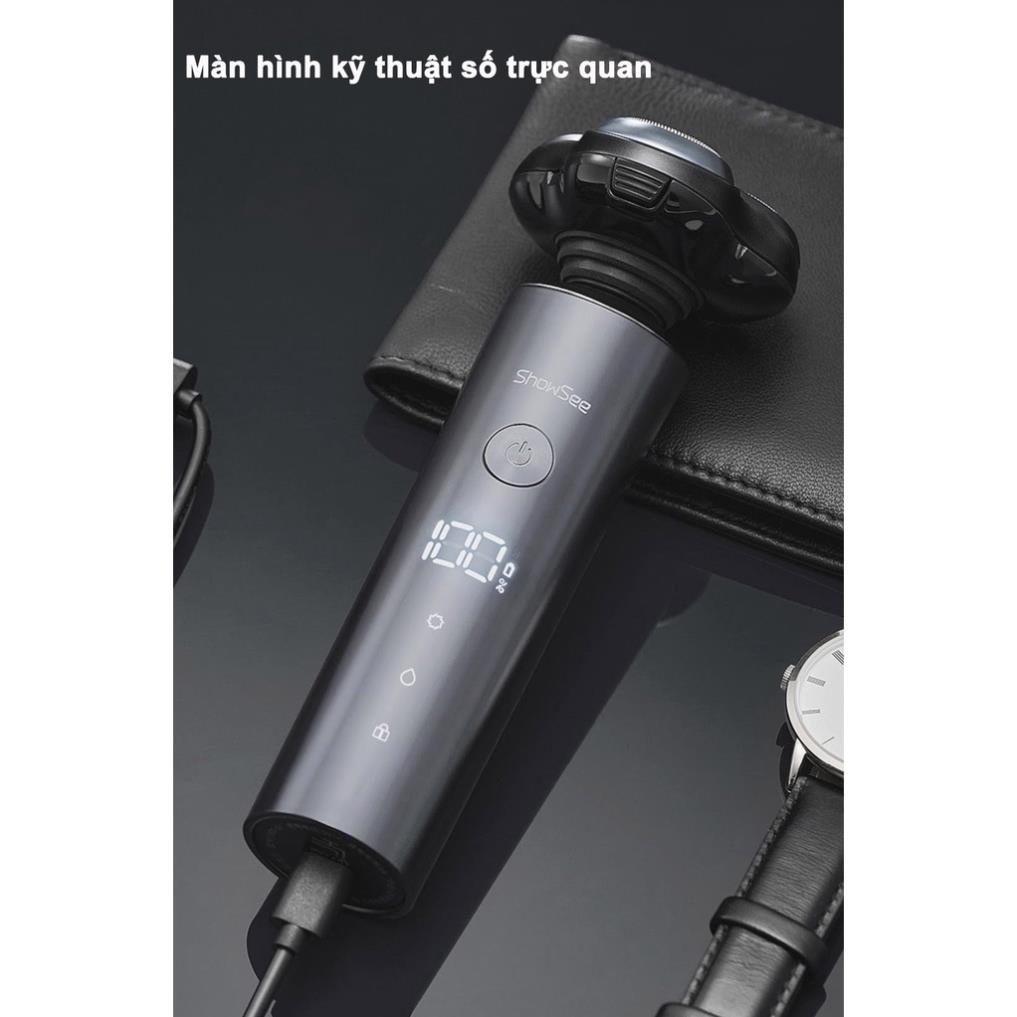 Máy cạo râu Xiaomi SHOWSEE F305-GY, động cơ tốc độ cao chạy êm ái, màn hình LED, chống nước IPX7