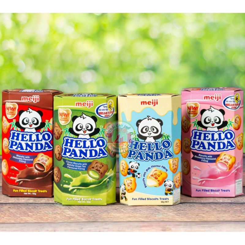 [Hộp 50g] Bánh Gấu Hello Panda Nhân Kem Meiji Nhật Bản