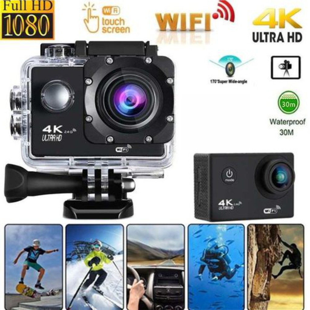 Camera Hành Trình Thể Thao 4K - Camera Phượt Xe Máy 4K Ultra HD Wifi Chống Nước