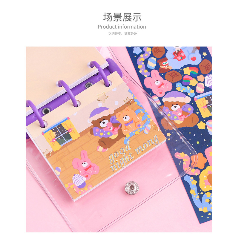 Nhãn dán polaroid màu kẹo kiểu gấu đáng yêu để trang trí sổ tay