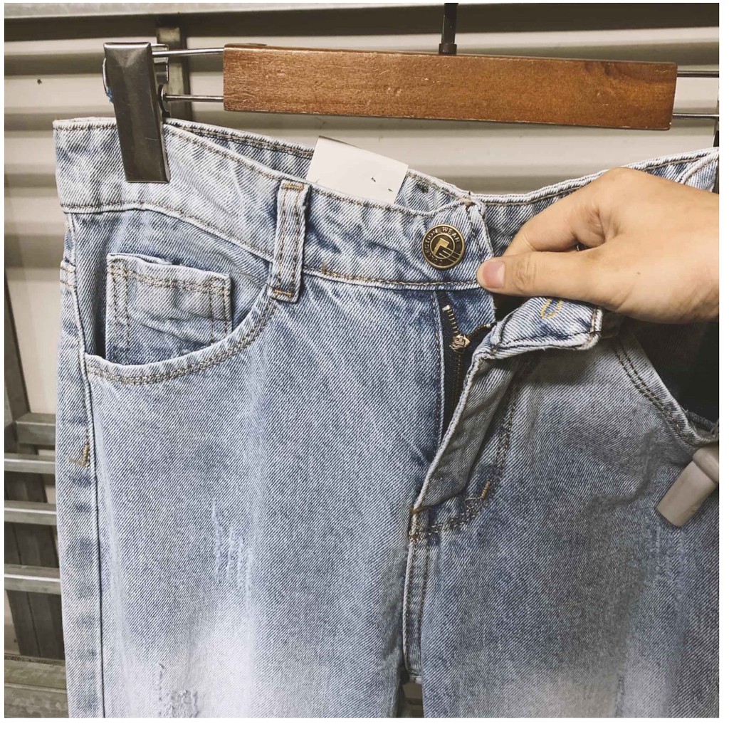 😈Được Kiểm Hàng Trước💖Quần jeans rách gối mix cắt ống😈HÀNG SIÊU CẤP😈