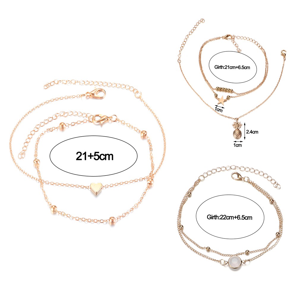 Lắc Chân Xỏ Hạt Phối Mặt Hình Quả Dứa Phong Cách Boho Thời Trang Mùa Hè Cho Nữ | BigBuy360 - bigbuy360.vn