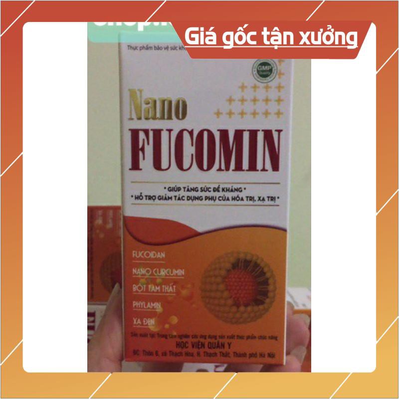 NANO FUCOMIN Học Viện Quân Y gồm Fucoidan, Nano Curcumin, Bột Tam Thất, Cao Xạ Đen Hỗ Trợ Điều Trị Ung Thư hạn tới 2023