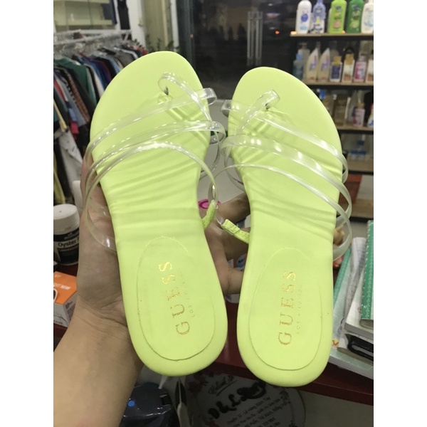 Dép guess nữ xanh dạ quang size 6 auth