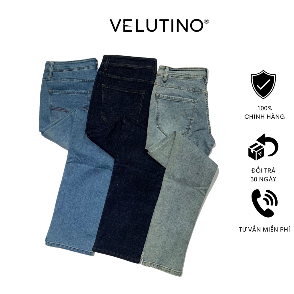 Quần jeans nam Velutino cotton co giãn trẻ trung nam tính đen/xanh nhạt/xanh đậm