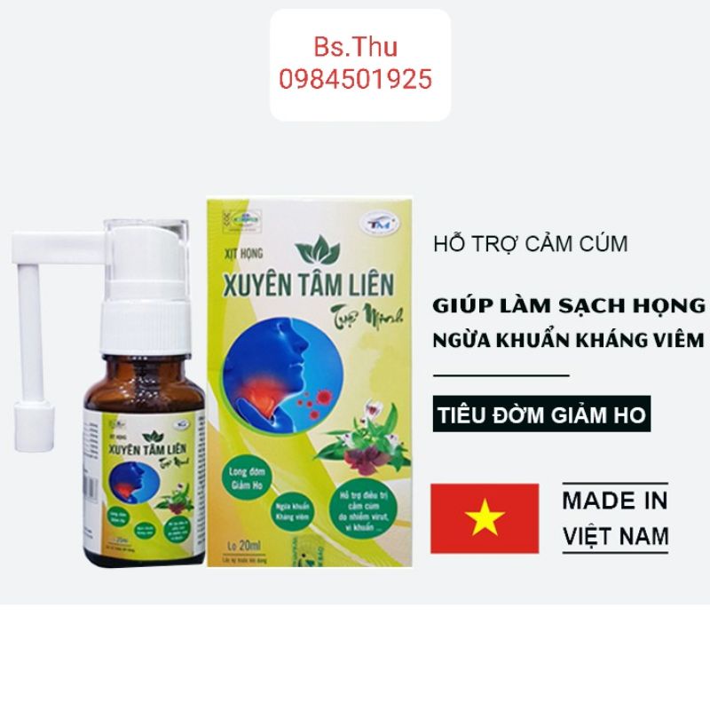 Xịt họng Xuyên Tâm Liên Tuệ Minh lọ 20ml