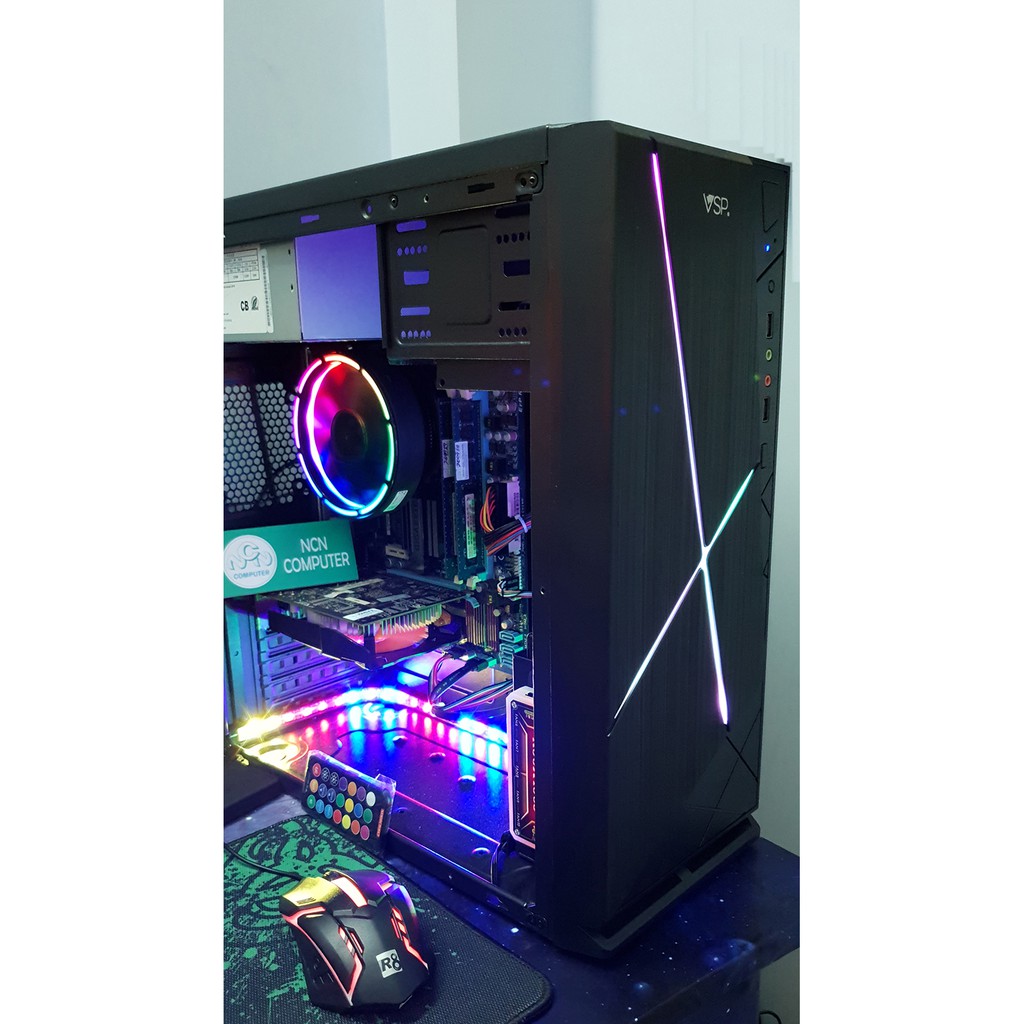 Bộ máy tính chơi game  Pubg Pc Fifa 4 Lol GATA 5 Case Led RGB màn hình 20in phím chuột | BigBuy360 - bigbuy360.vn