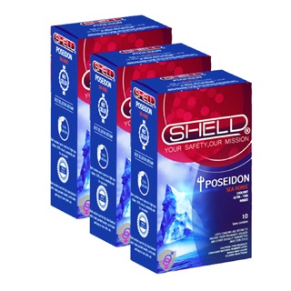Bao cao su gân sọc và kéo dài thời gian quan hệ bằng tinh chất bạc hà mát lạnh shell poseidon hộp 10 chiếc
