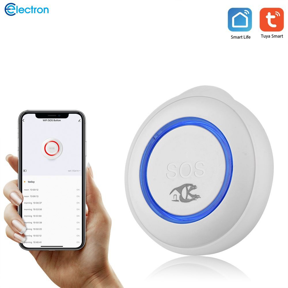 Công Tắc Cảm Biến Báo Động Khẩn Cấp Không Dây Wifi Sos Chống Nước Thông Minh Có Chuông Báo Động Khẩn Cấp Cho Người Già