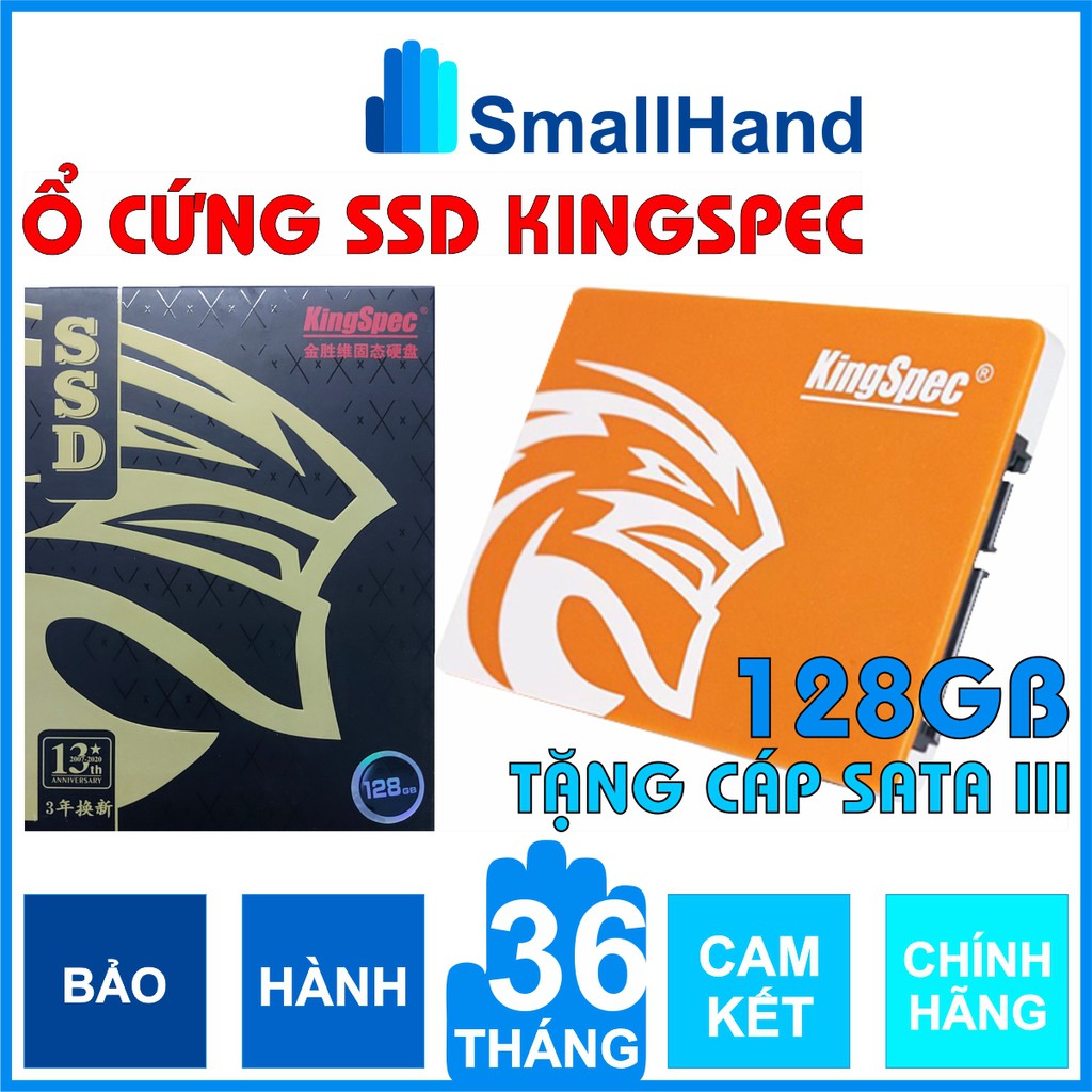 SSD KingSpec 128GB – Ổ cứng SSD Chính Hãng KingSpec – Bảo hành 3 năm – Tặng cáp dữ liệu Sata 3.0