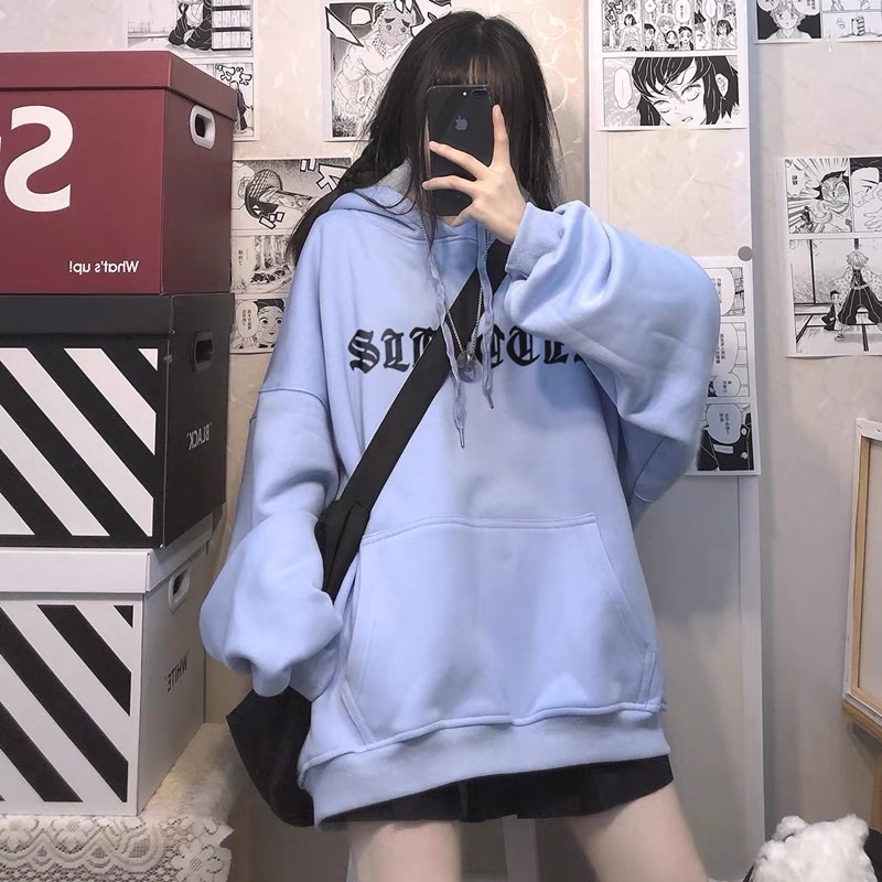 Áo Hoodie SLECCTER Chữ Tàu Nỉ Bông Tay Dài Unisex