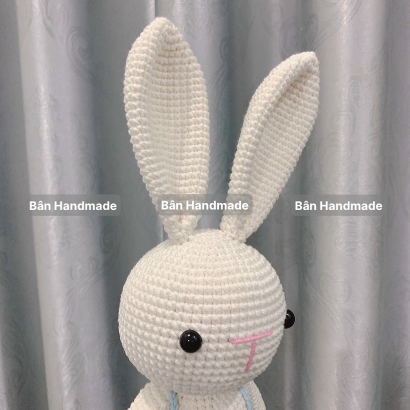 HÀNG ORDER - Thỏ yếm jeans gấu bông móc len  Búp bê em bé - Gấu bông cho bé / quà sinh nhật / quà tặng