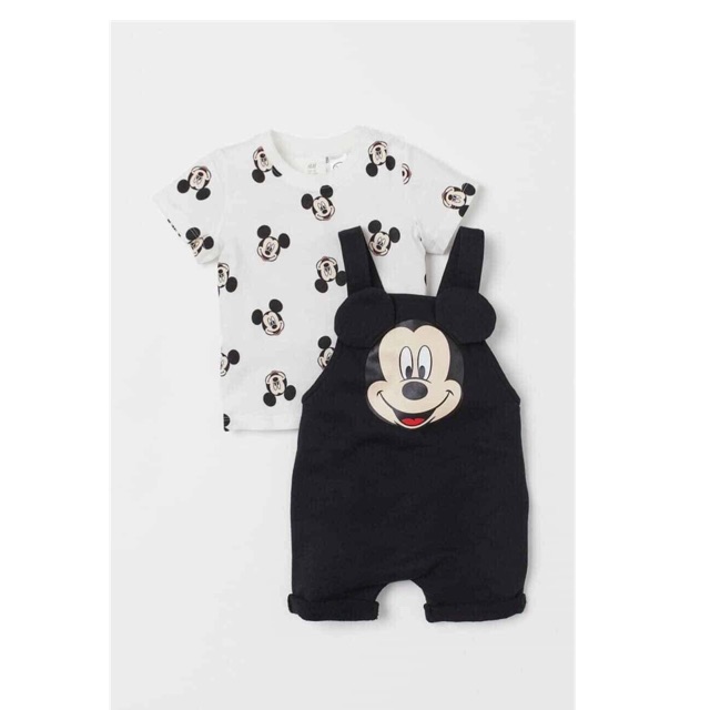 Set yếm mickey kèm áo cho bé trai/bé gái