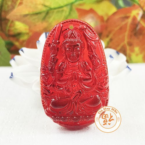 ♥️Freeship 99k TQ_Mặt Dây Chuyền Quan Âm Nghìn Tay Lưu Ly Đỏ