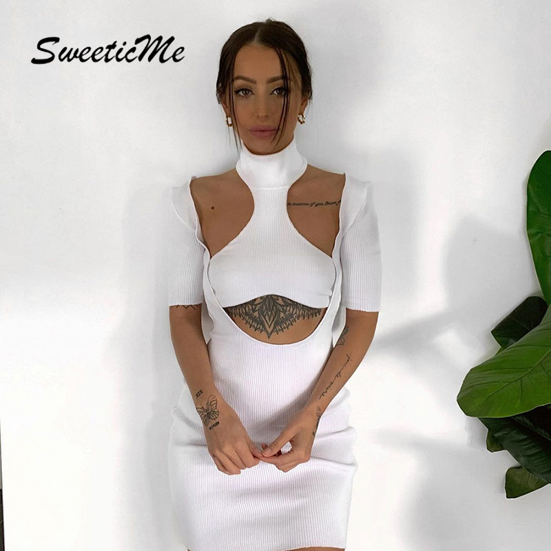 Đầm Tay Ngắn Hở Lưng Form Ôm Kiểu Dáng Quyến Rũ Thời Trang Cho Nữ