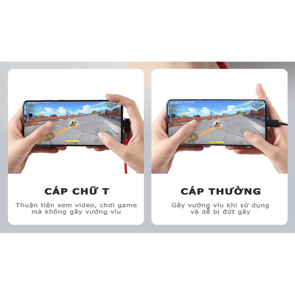 Cáp sạc Type - C Xiaomi ZMI AL755 1.5m vuông góc tiện lợi khi chơi game cao cấp chính hãng - Minh Tín Shop
