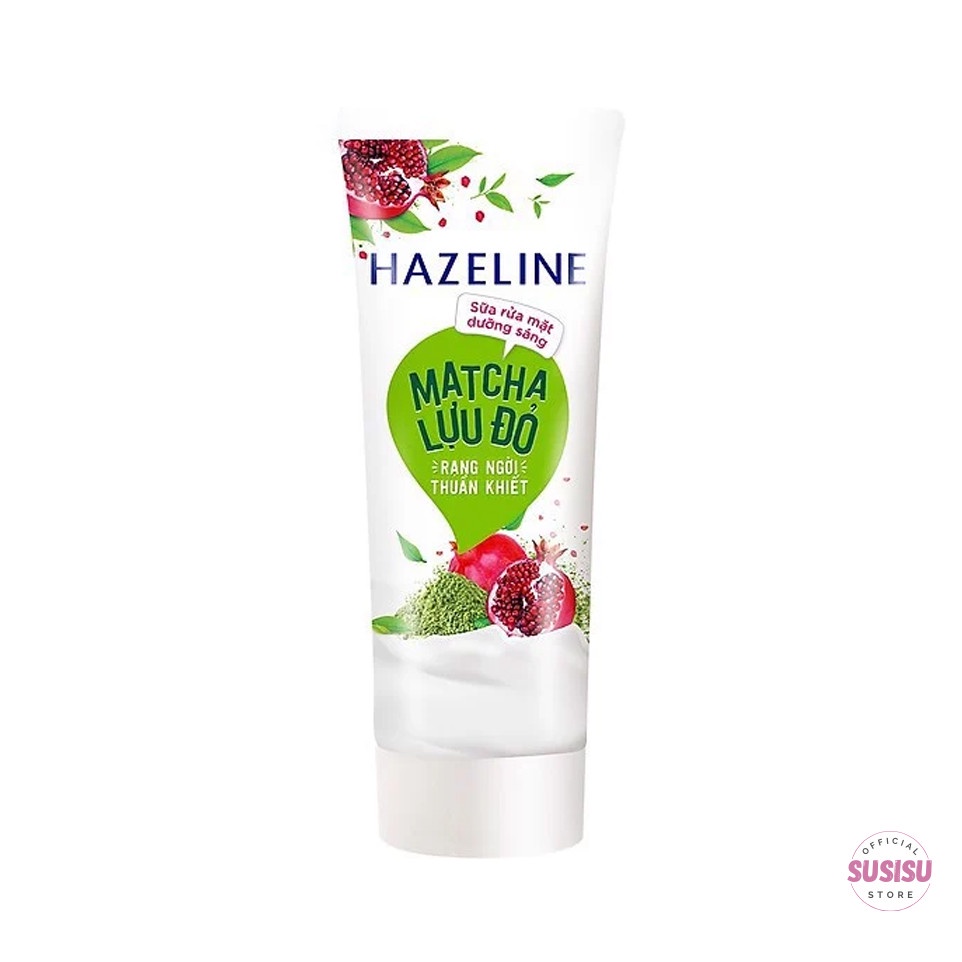 Sữa rửa mặt trắng da HAZELINE 50g - 100g Matcha Lựu Đỏ/ Nghệ Hoa Cúc/Tràm Trà - SRM Hazeline