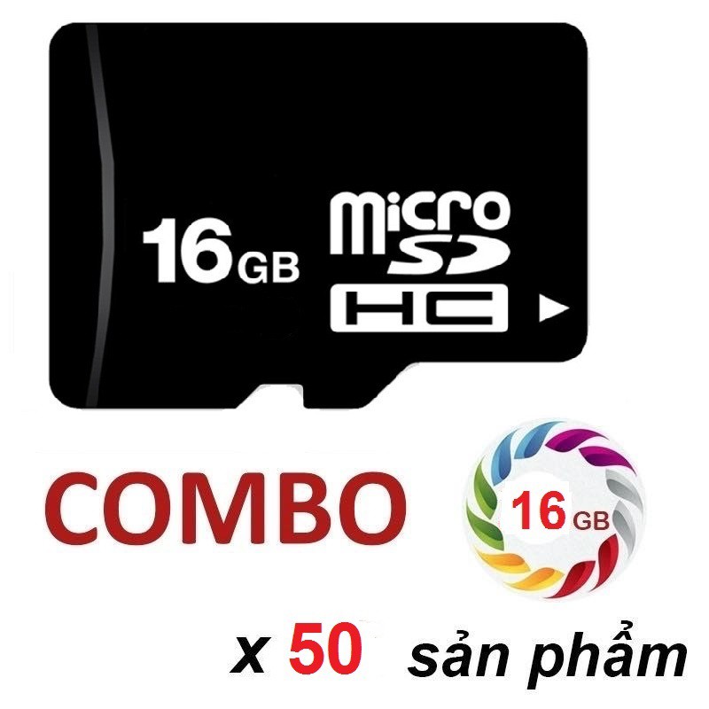[Sỉ combo] 50 thẻ nhớ MicroSD 16G - Dùng cho điện thoại, Camera, loa , đài...